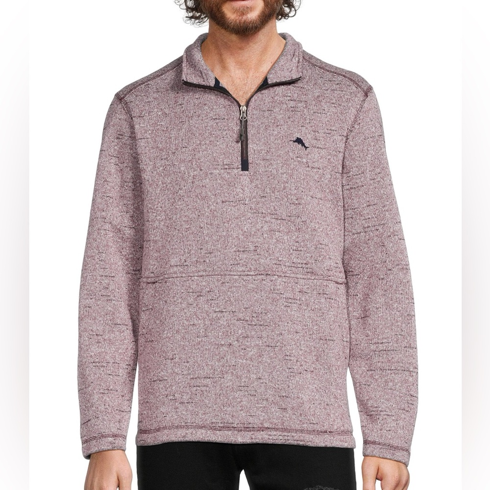 TOMMY BAHAMA Glacier Bay Heathered Quarter Zip Pullover